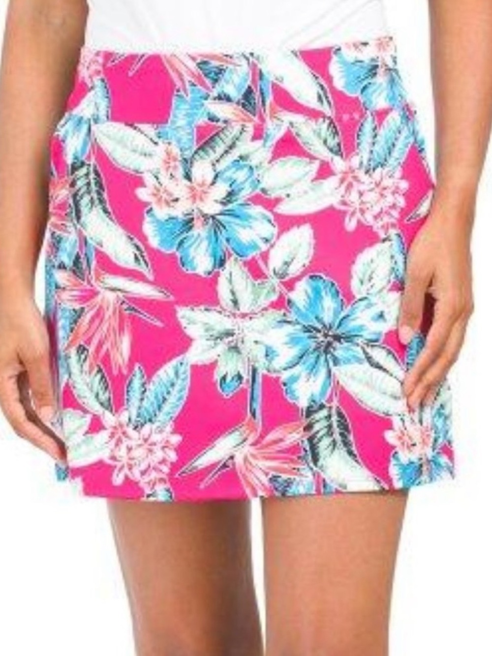 NWOT Tommy Bahama Hot Pink Tropical Golf Skort